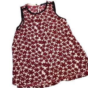 Madewell Silk Tank Top Size XS Pressed Flower High Low Sleeveless Asian Inspired
